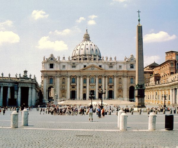 A view of St Peter's Basilica from the square