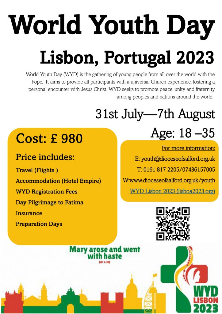 Register Now For World Youth Day 2023 In Lisbon Roman Catholic Diocese Of Salford 0599