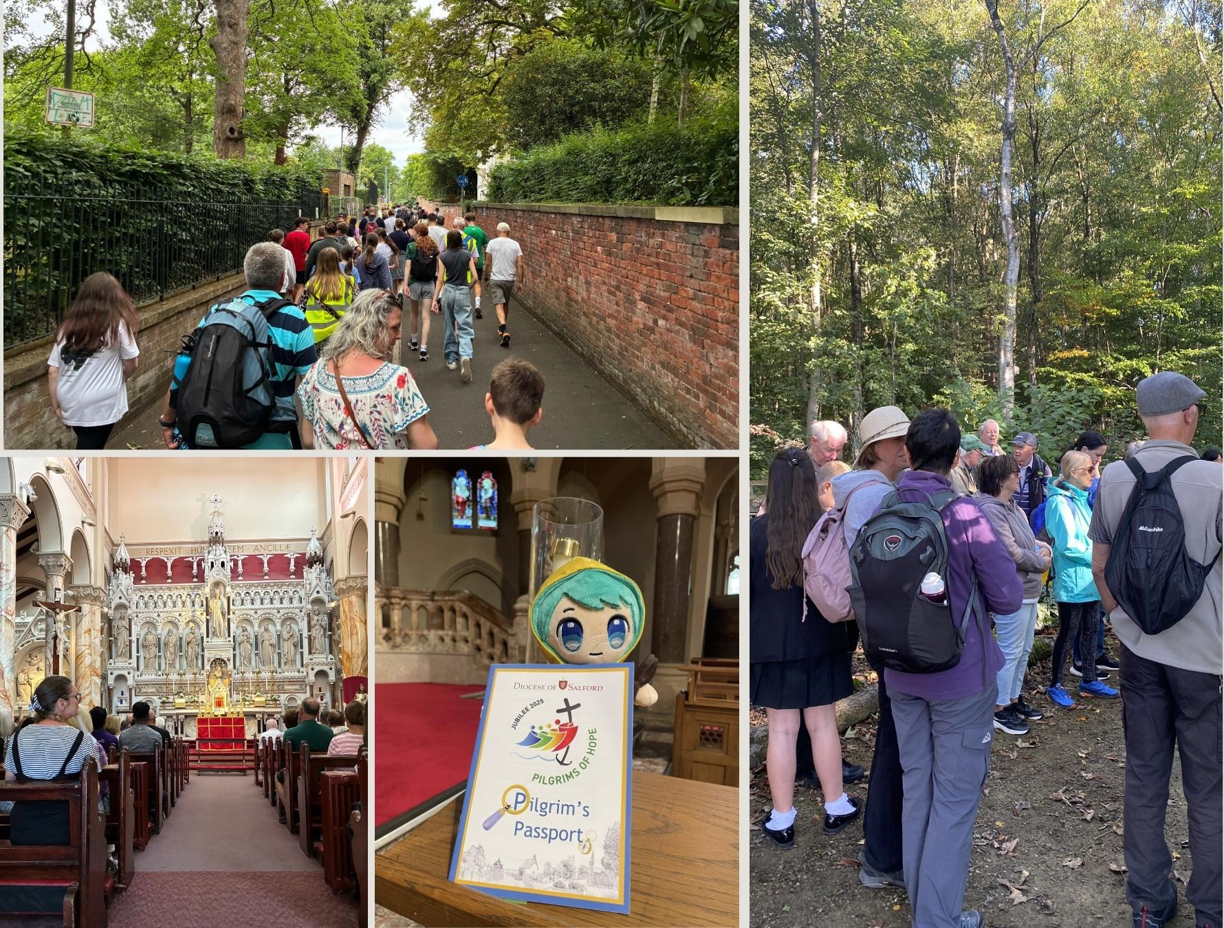 Collage of photos depicting local pilgrimages and events