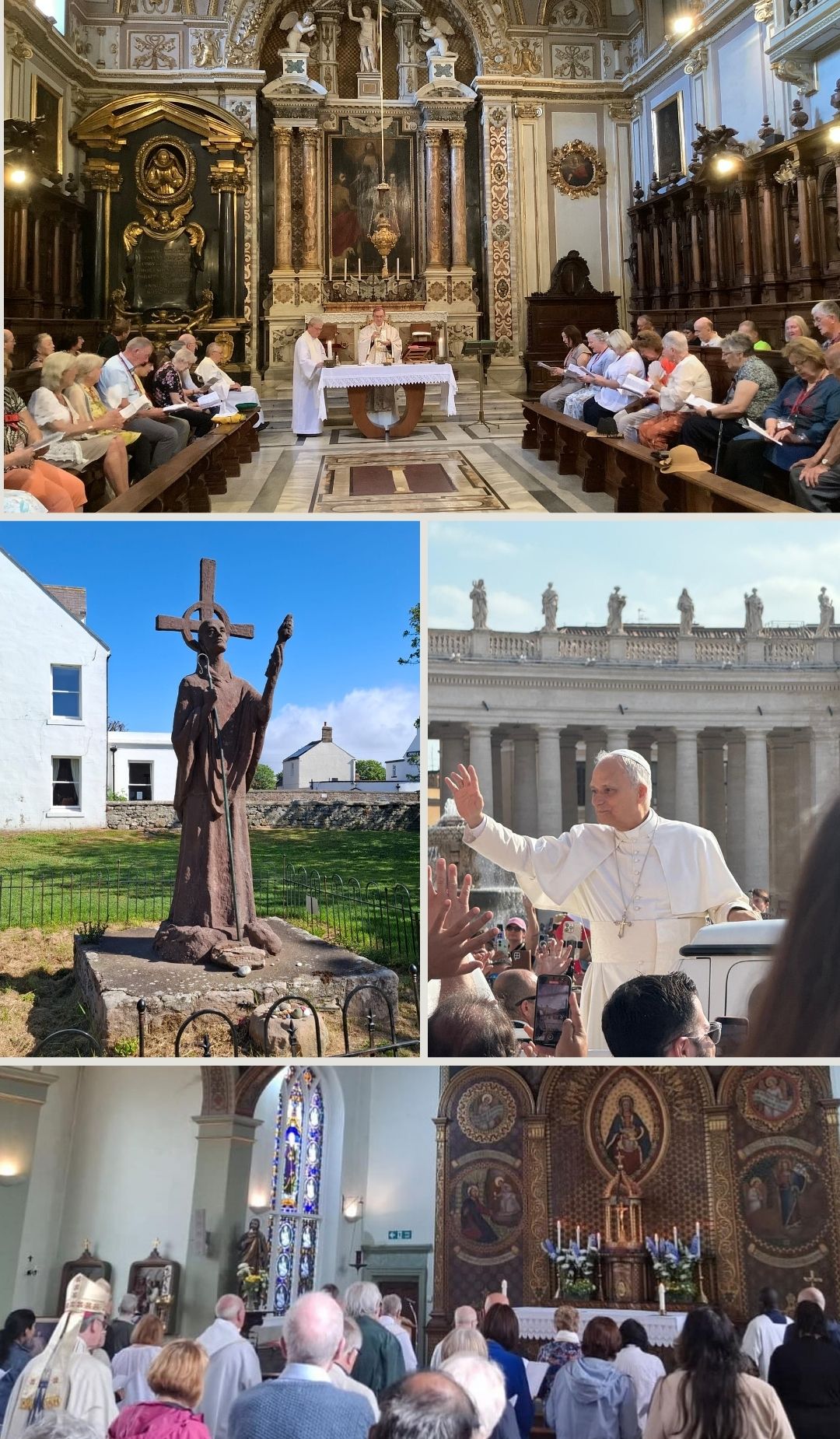 A collage of photos depicting Jubilee pilgrimages throughout the year